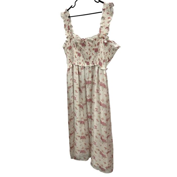 Arula Altard State Floral Smocked Maxi Dress Ruffled Straps Cottagecore Feminine - Picture 3 of 10